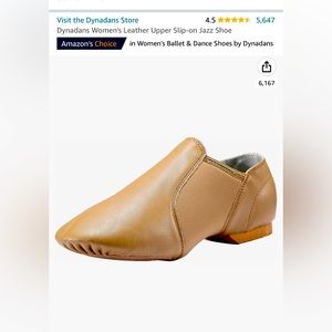 Dynadans Women's Leather Upper Slip-on Jazz Shoe size 8 new never used